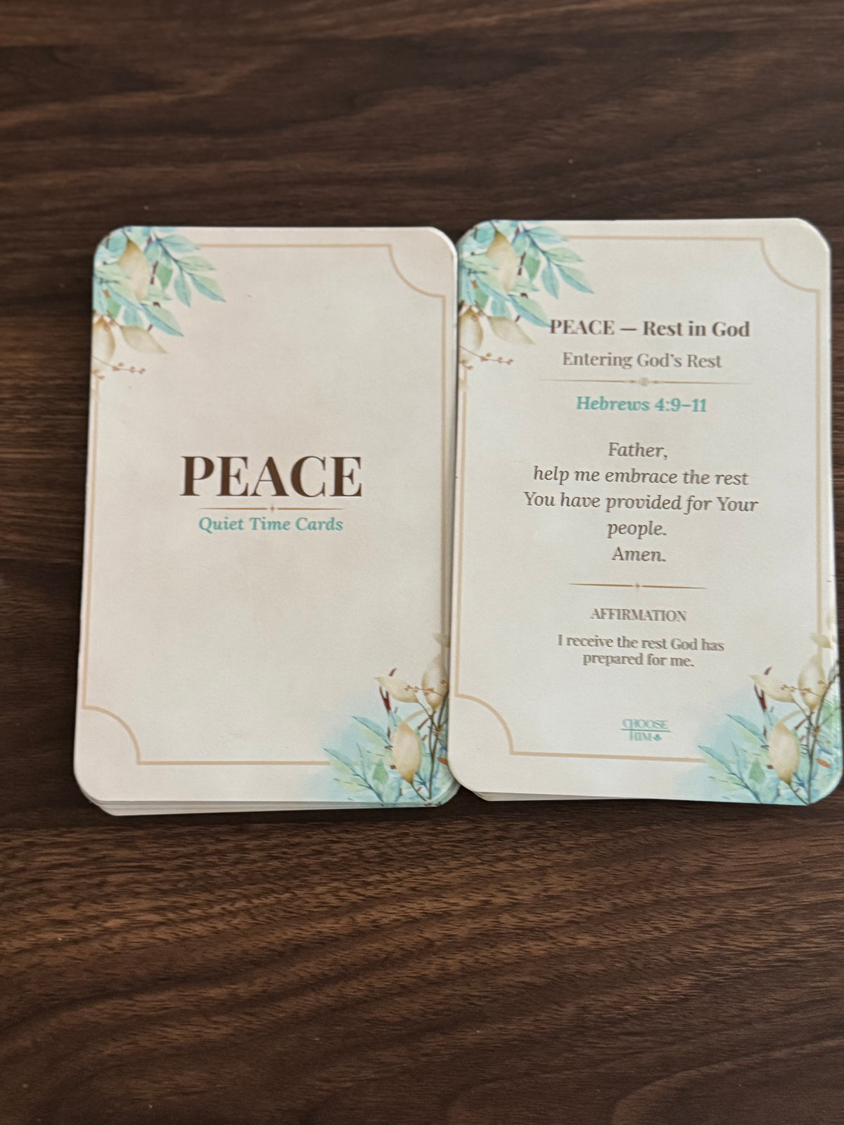Quiet Time Cards Peace Set